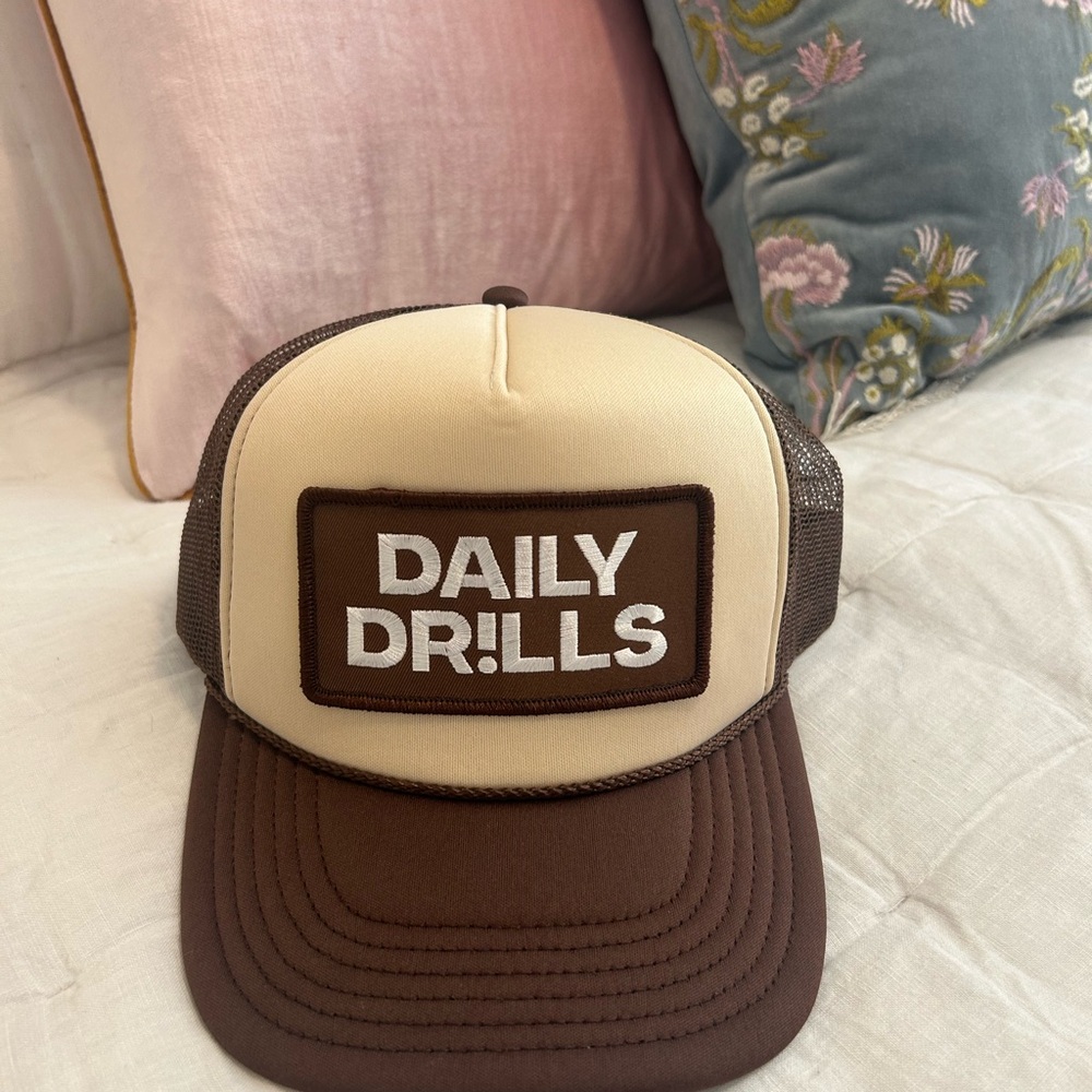 Daily Drills Brown and Cream Trucker Hat